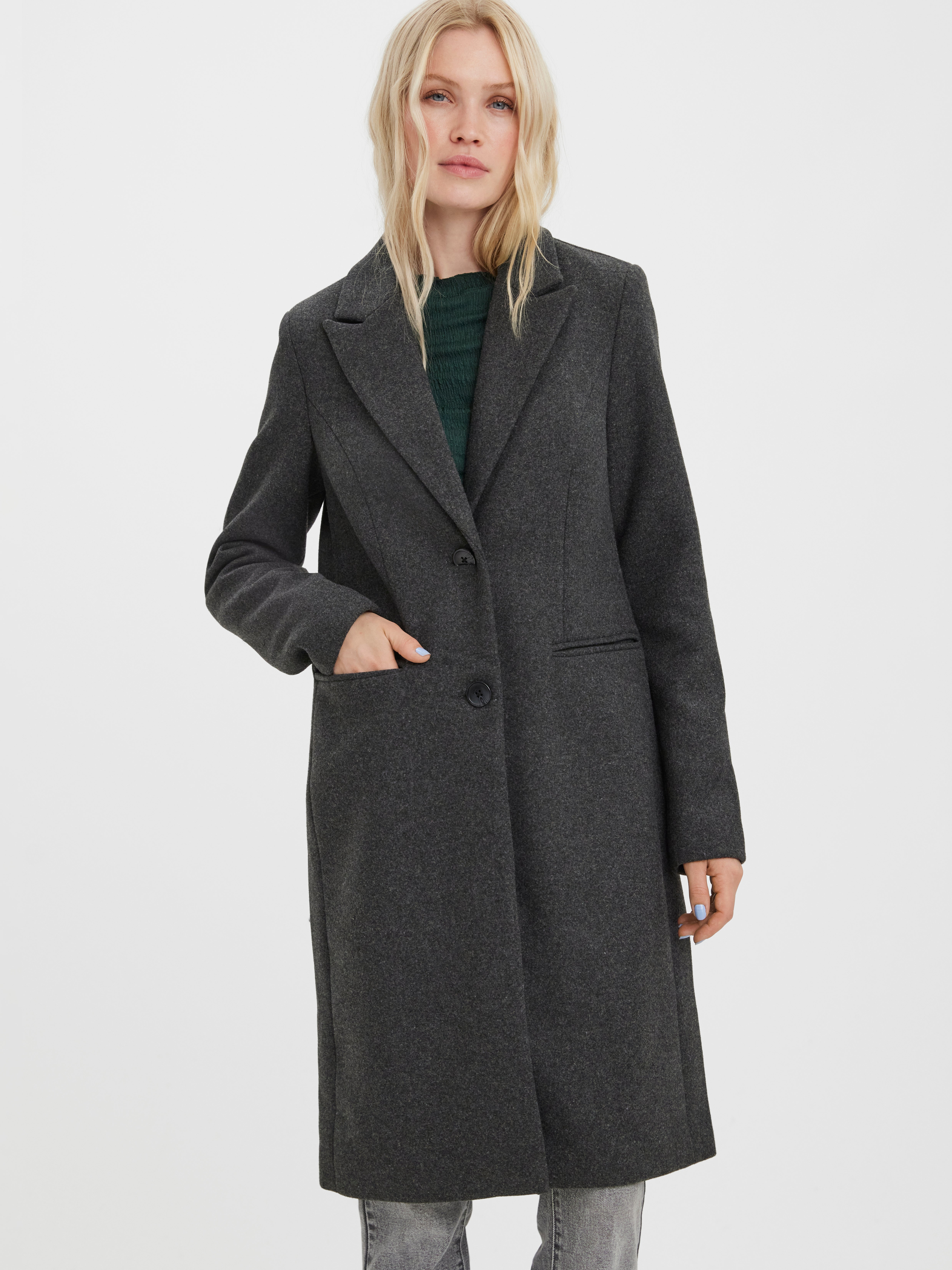 WOMEN FASHION Coats Basic discount 73% Black M Vero Moda Long coat 