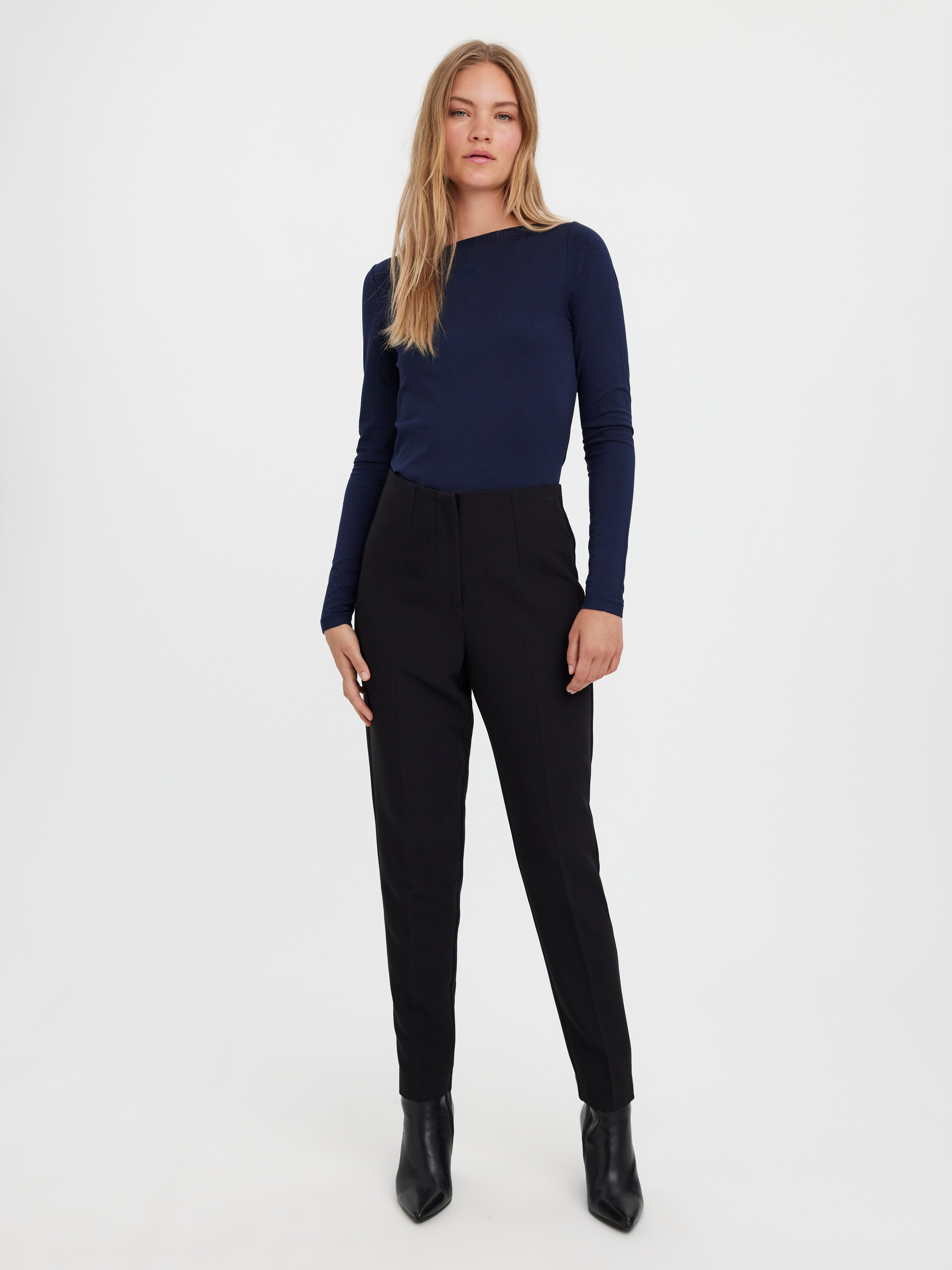 VMSANDY High waist trousers | Black | Vero Moda®