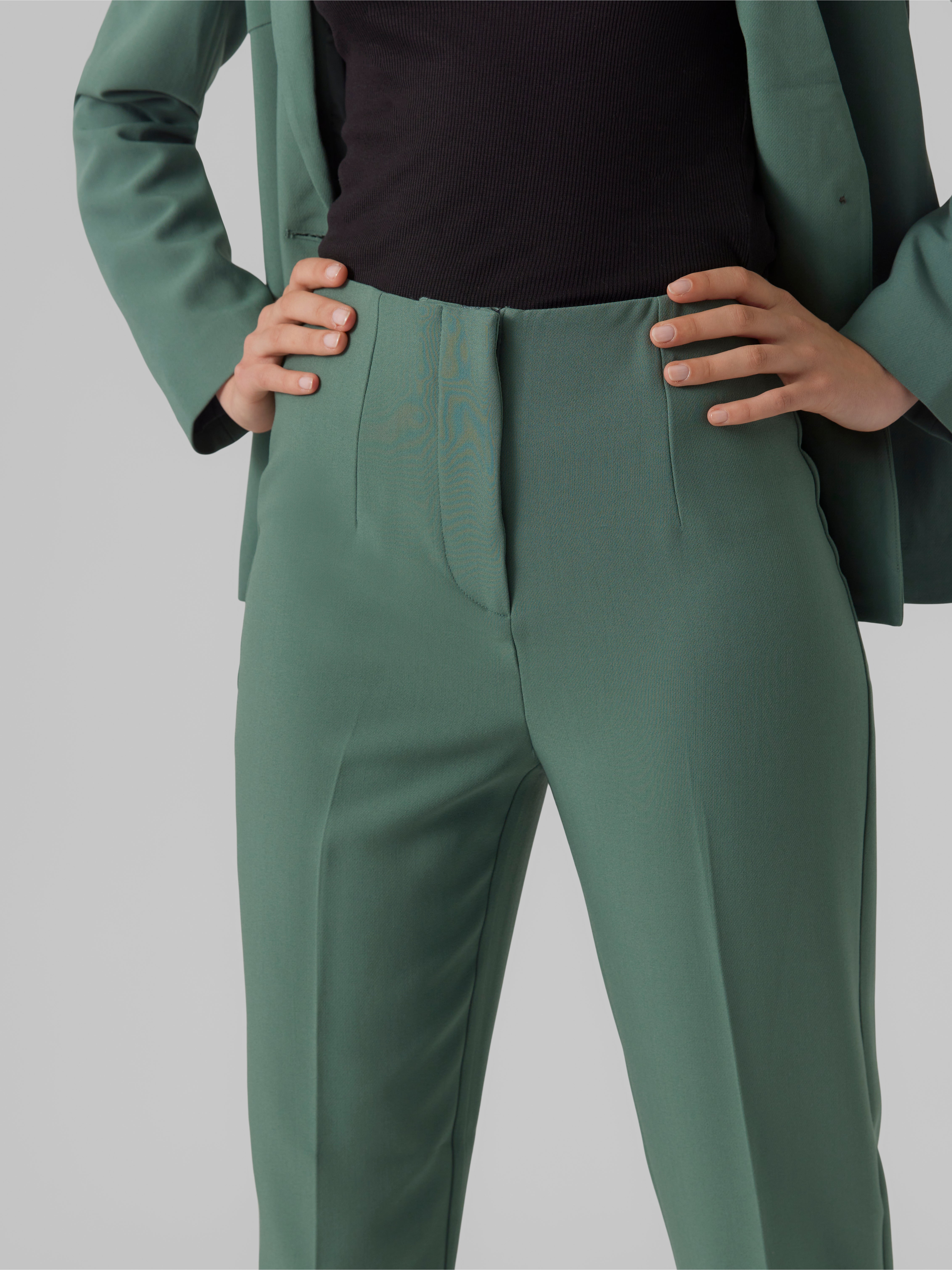 Buy Women Green Solid Formal Regular Fit Trousers Online  694161  Van  Heusen