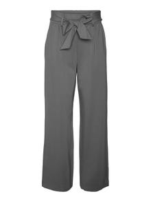 Vero Moda VMEVA Tiro alto Pantalones -Medium Grey Melange - 10267707