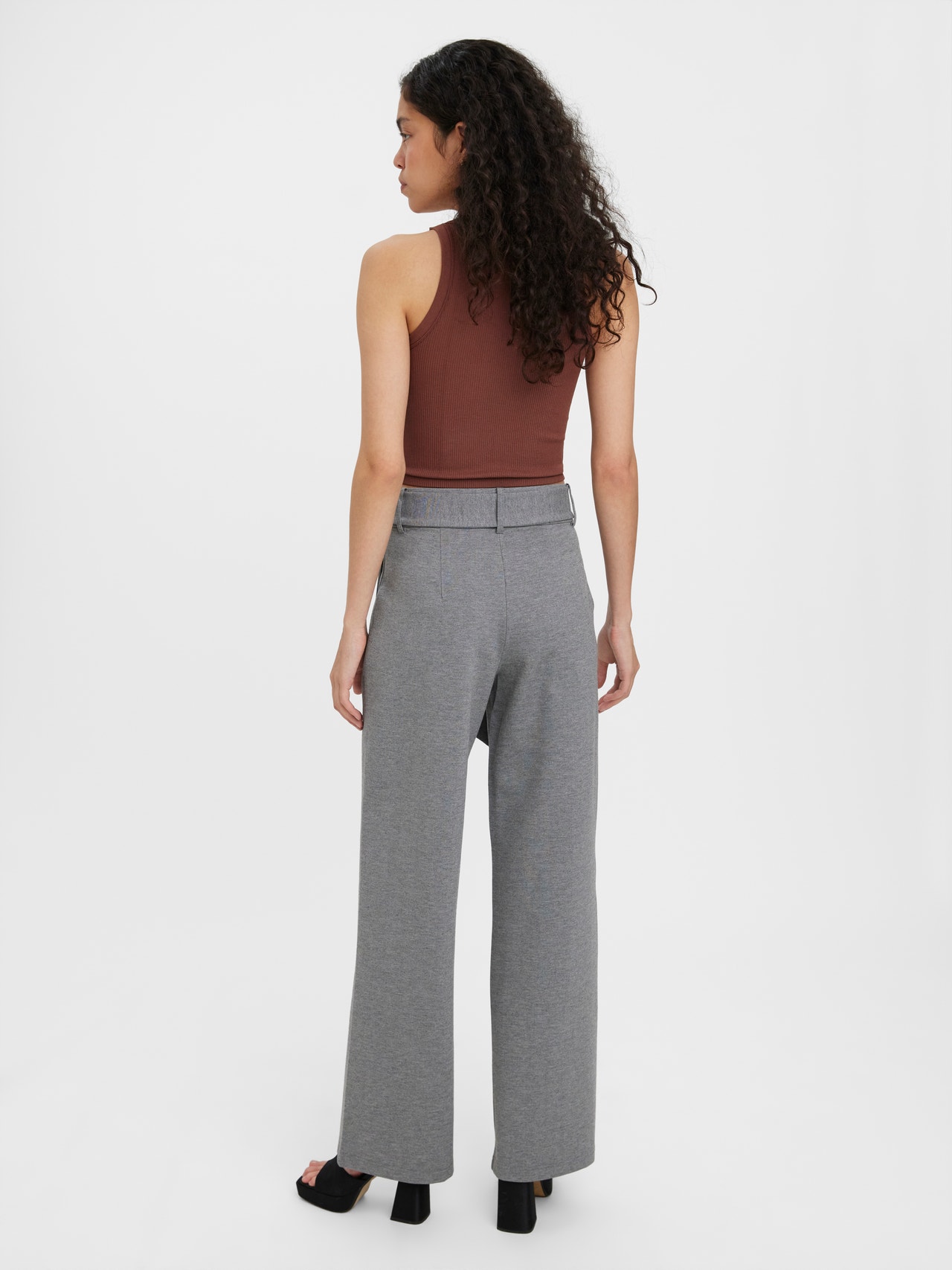 Vero Moda VMEVA Taille haute Pantalons -Medium Grey Melange - 10267707