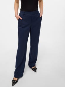 Vero Moda VMMAYA Mid waist Trousers -Navy Blazer - 10267718
