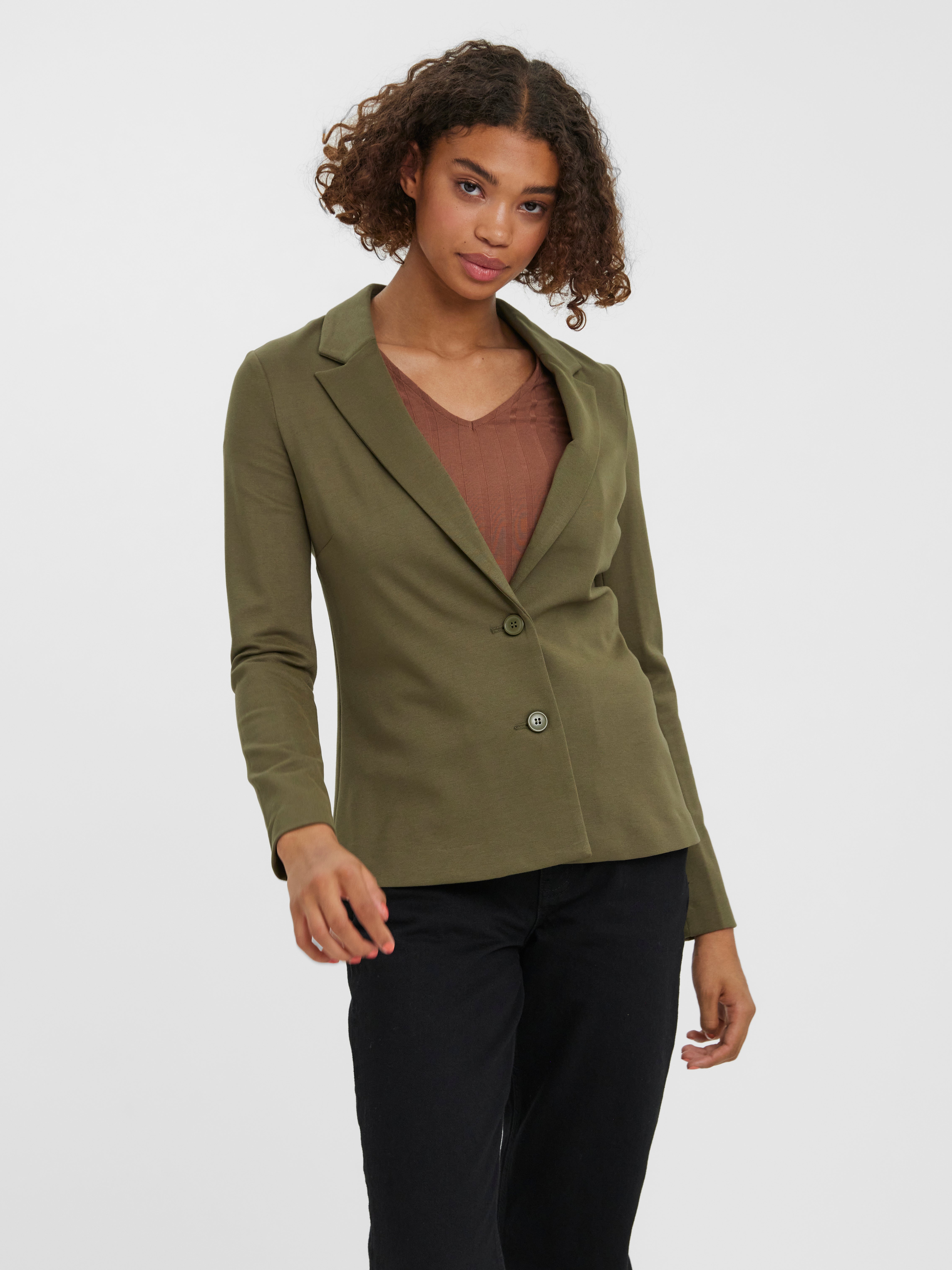 Olive green sales blazer womens