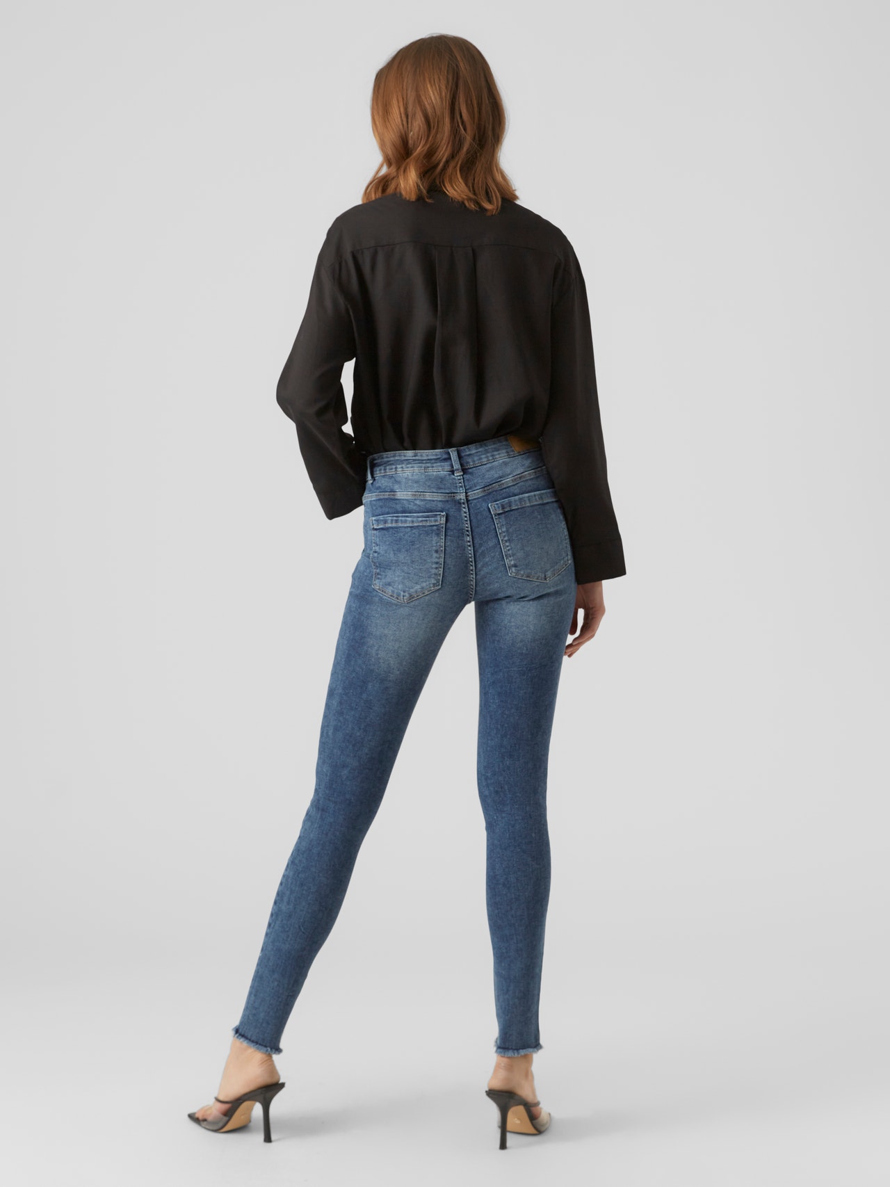Vero Moda VMSEVEN Krój skinny Jeans -Medium Blue Denim - 10267936