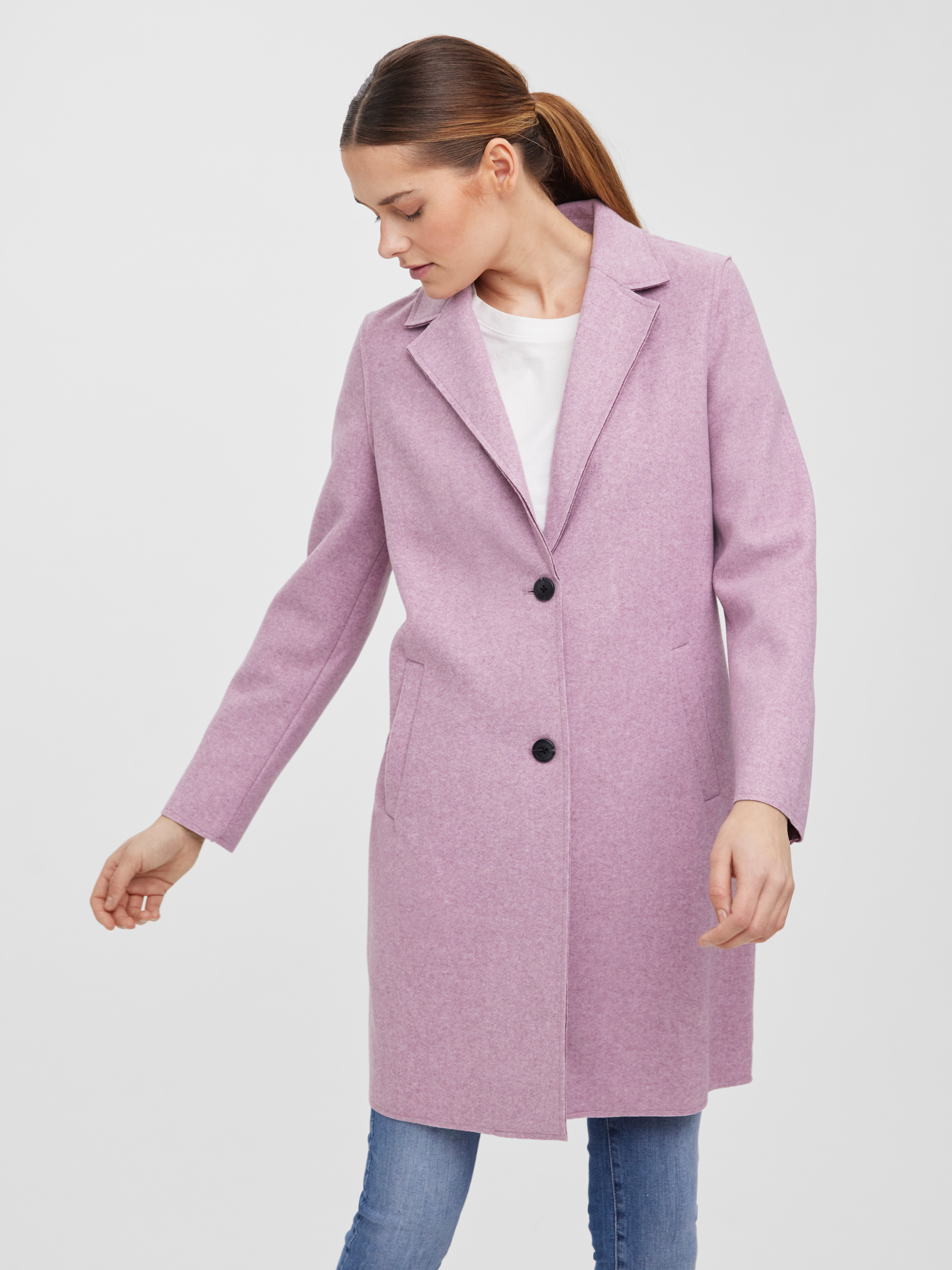 Vero Moda Long Coat - Women - Purple - Size S