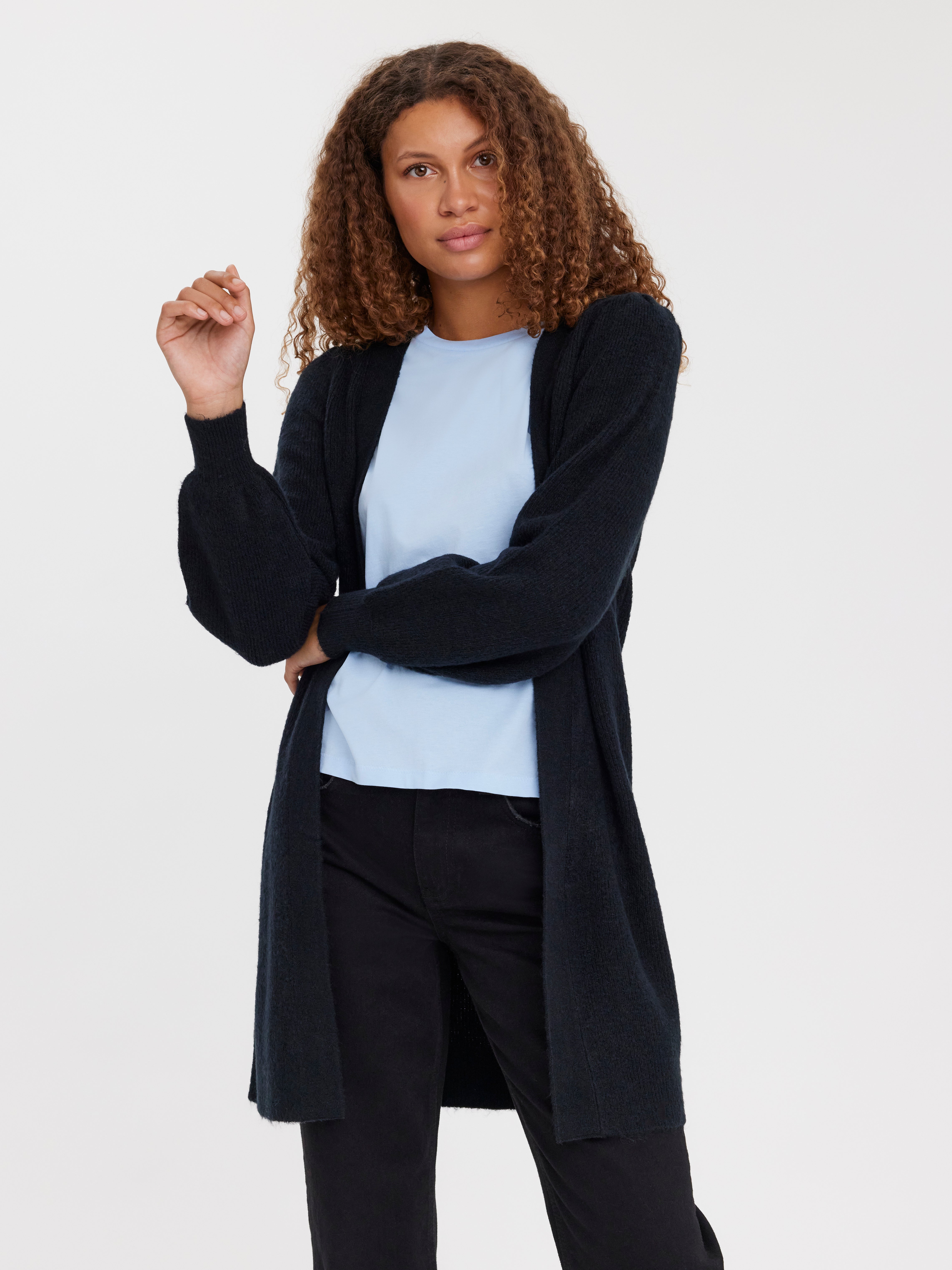 V-Neck Knit Cardigan | Black | Vero Moda®