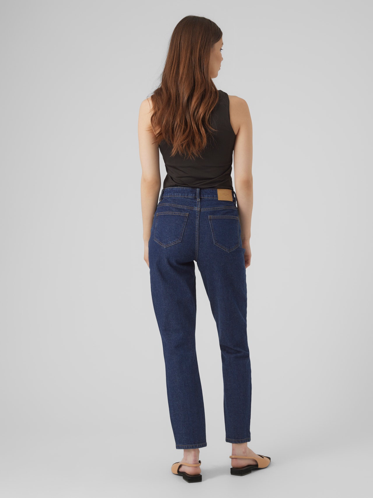 Vero Moda VMBRENDA Hohe Taille Gerade geschnitten Jeans -Dark Blue Denim - 10268417