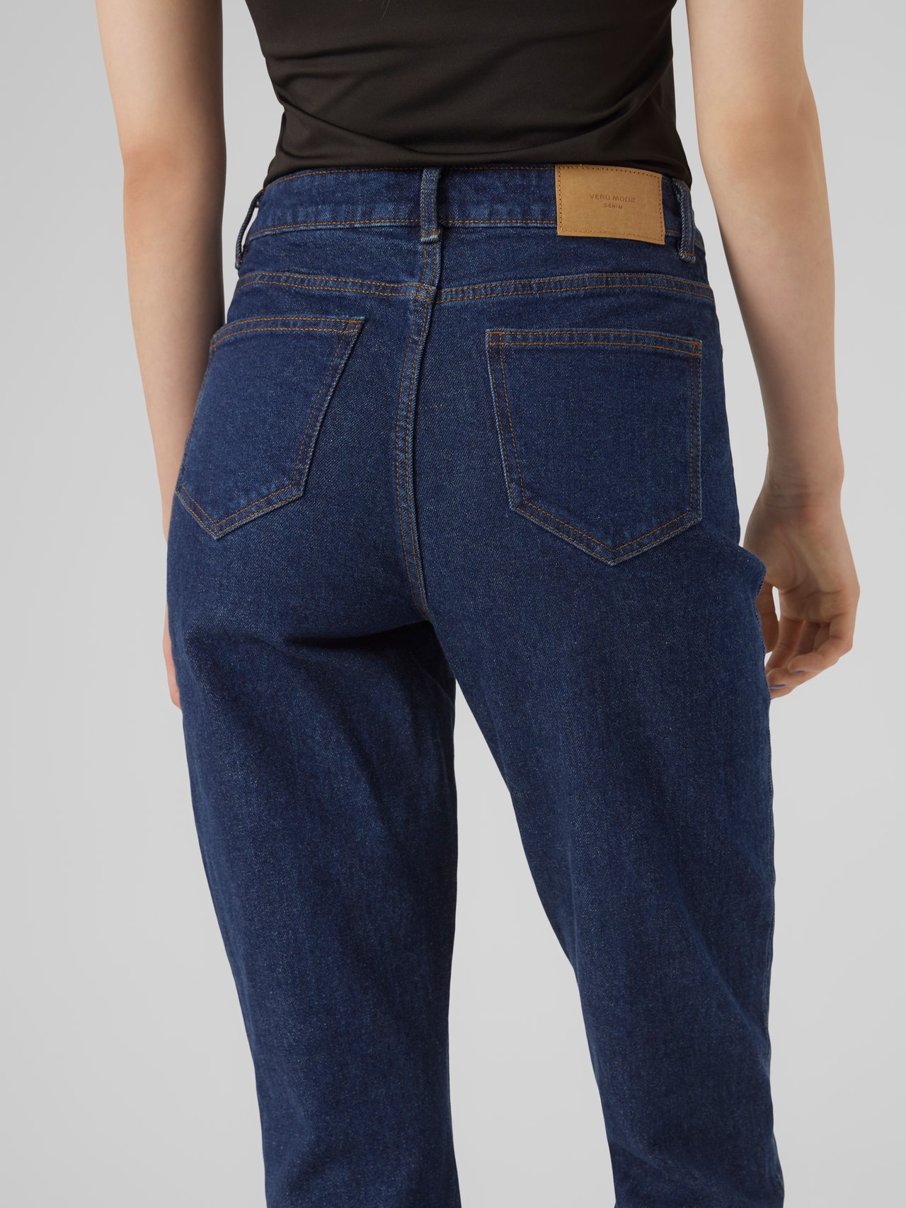 Vero Moda VMBRENDA Hohe Taille Gerade geschnitten Jeans -Dark Blue Denim - 10268417