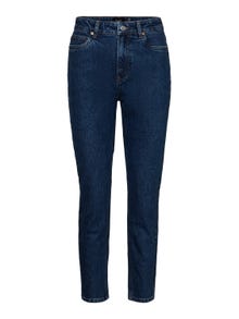 Vero Moda VMBRENDA Wysoki stan Krój prosty Jeans -Dark Blue Denim - 10268434
