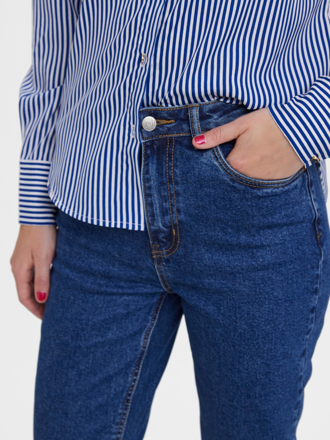 Vero Moda VMBRENDA Høj talje Straight fit Jeans -Dark Blue Denim - 10268434