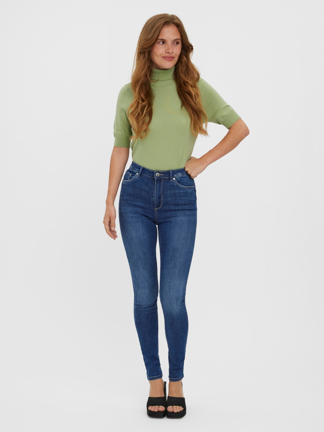 Vero Moda VMSOPHIA Høj talje Skinny fit Jeans -Medium Blue Denim - 10268548