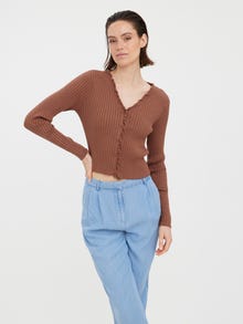 Vero Moda VMELLY Knit Cardigan -Cacao Nibs - 10269247