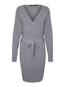 Vero Moda VMHOLLYREM Lång klänning -Medium Grey Melange - 10269251