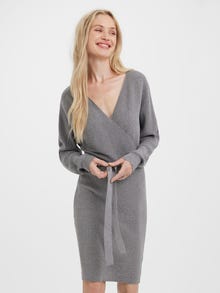 Vero Moda VMHOLLYREM Lang kjole -Medium Grey Melange - 10269251