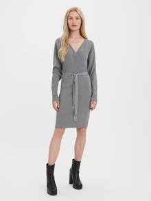 Vero Moda VMHOLLYREM Długa sukienka -Medium Grey Melange - 10269251