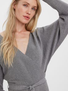 Vero Moda VMHOLLYREM Lange jurk -Medium Grey Melange - 10269251