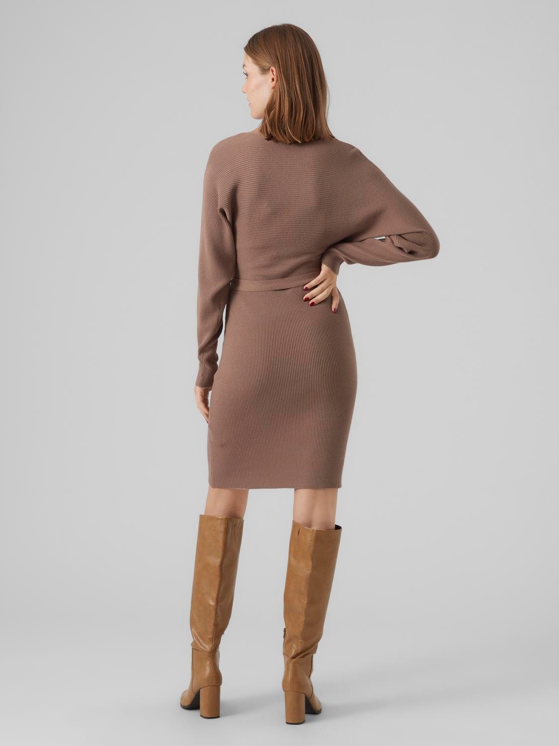 Vero Moda VMHOLLYREM Długa sukienka -Brown Lentil - 10269251