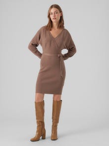 Vero Moda VMHOLLYREM Lång klänning -Brown Lentil - 10269251