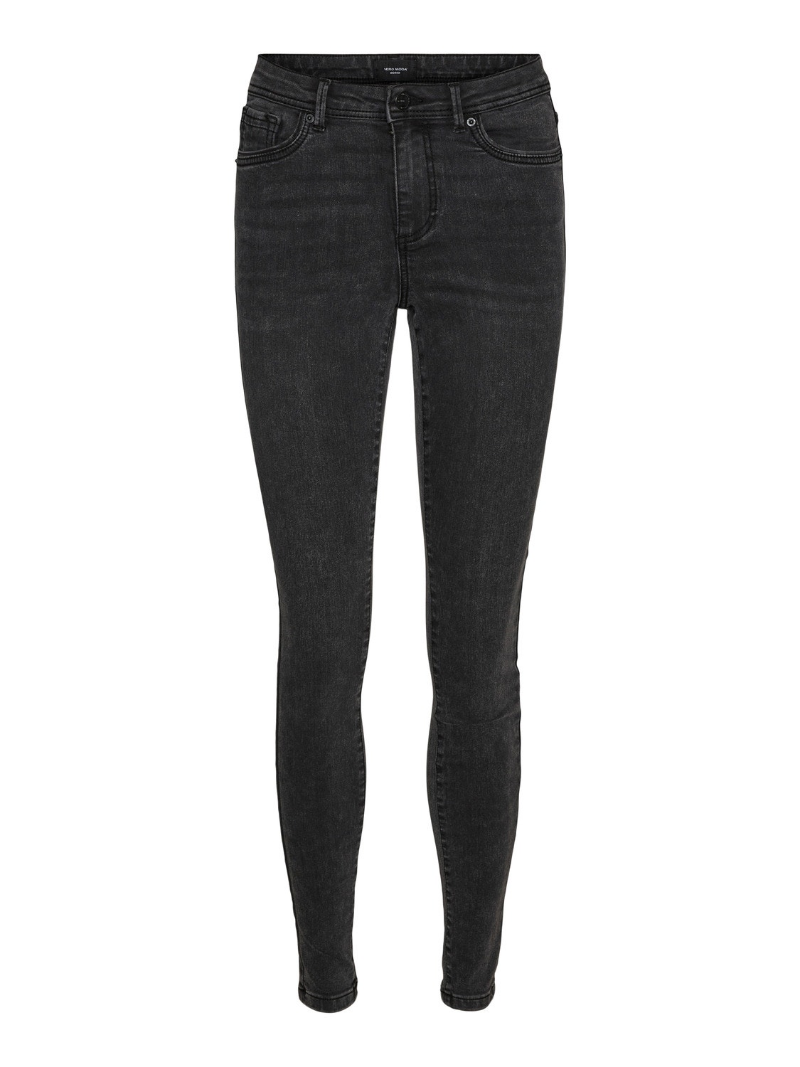 Vero Moda VMTANYA Mid Rise Skinny Fit Jeans -Black Denim - 10269629