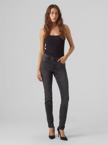 Vero Moda VMTANYA Medelhög midja Skinny Fit Jeans -Black Denim - 10269629