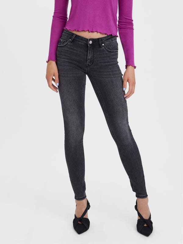 VERO MODA Women's VMSOPHIA High Waist Skinny Jeans - Soft Stretch Denim In Mid Blue