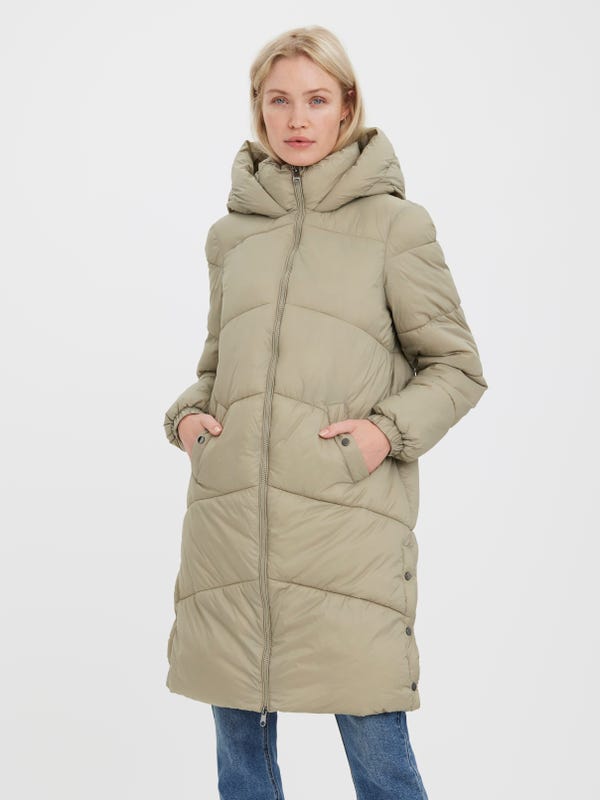 High Neck Curve Coat | Dark Grey | Vero Moda®