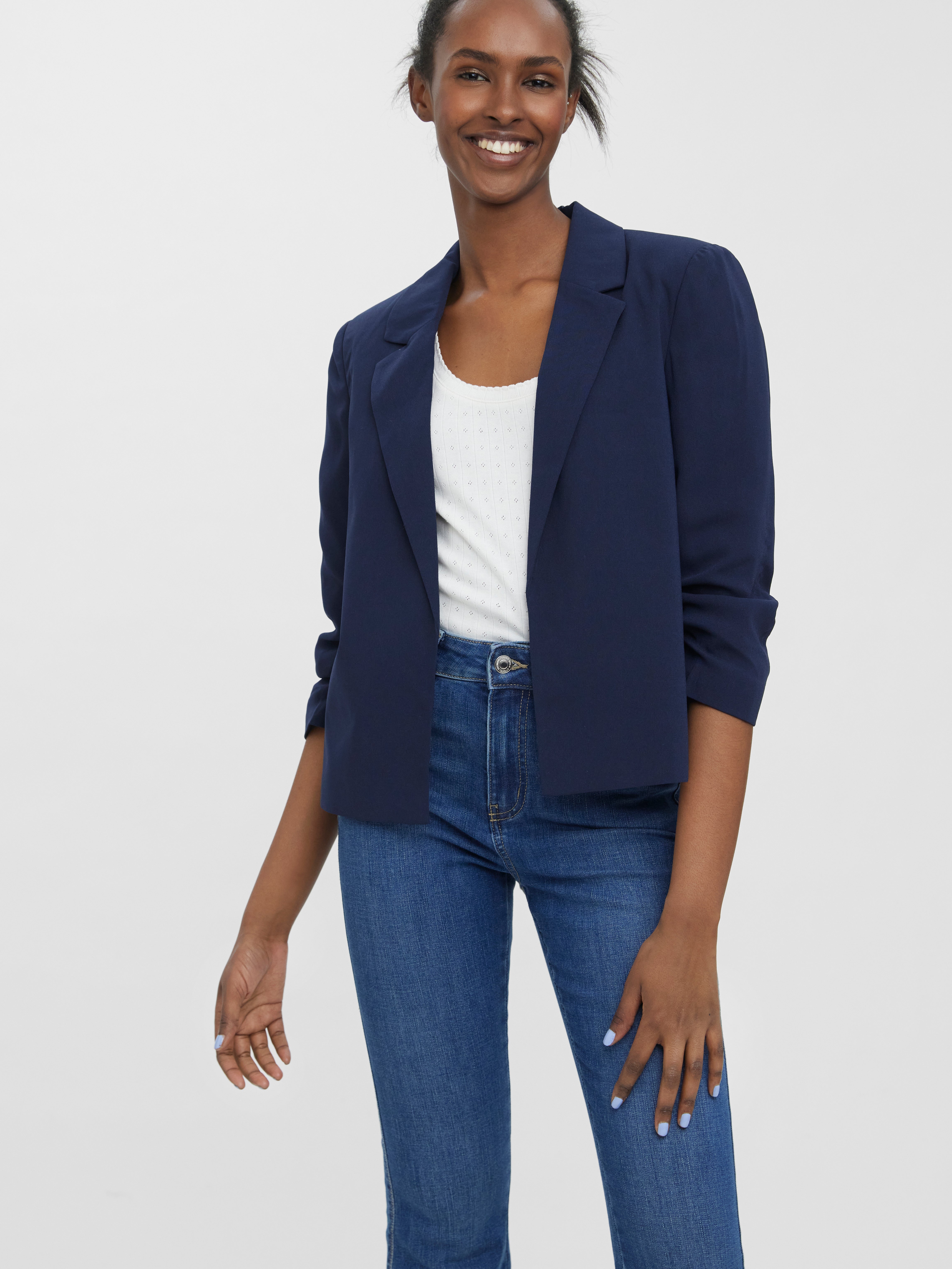 Regular Fit Notch Lapel Blazer | Dark 