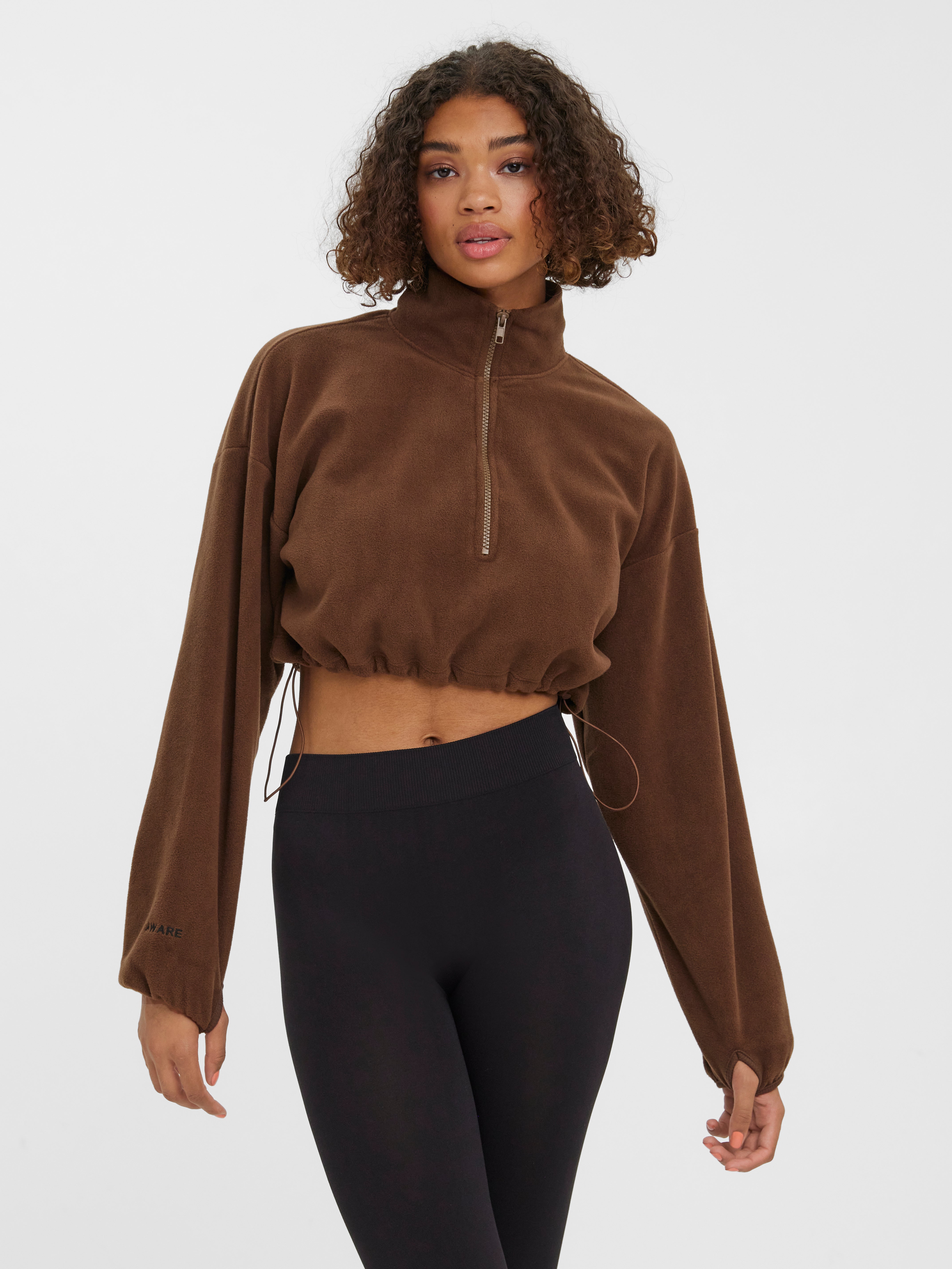 Cropped Fit High Neck Sweatshirt | Dark 