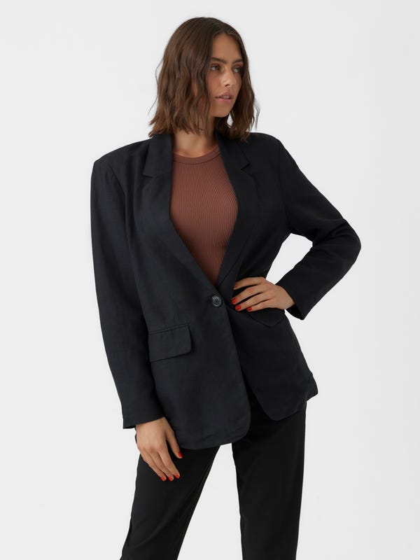 Women's Blazer Elegant 3/4 Sleeve Long Blazer (DE Only Women's Blazer Elegant 3/4 Sleeve Long Blazer (DE Only