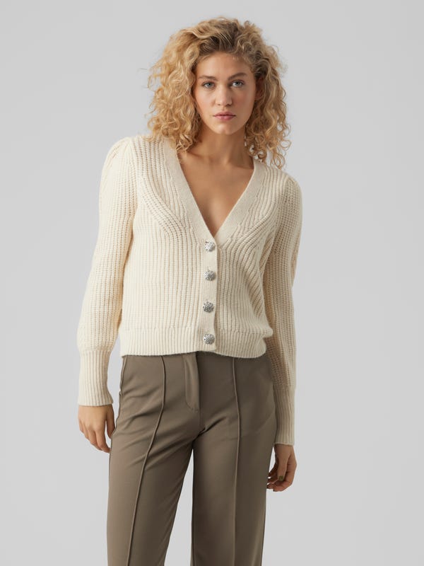 Hoodie Regular sleeves Knit Cardigan Medium Green Vero Moda®