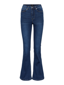 Vero Moda VMSIGA Høj talje Flared fit Jeans -Dark Blue Denim - 10271301