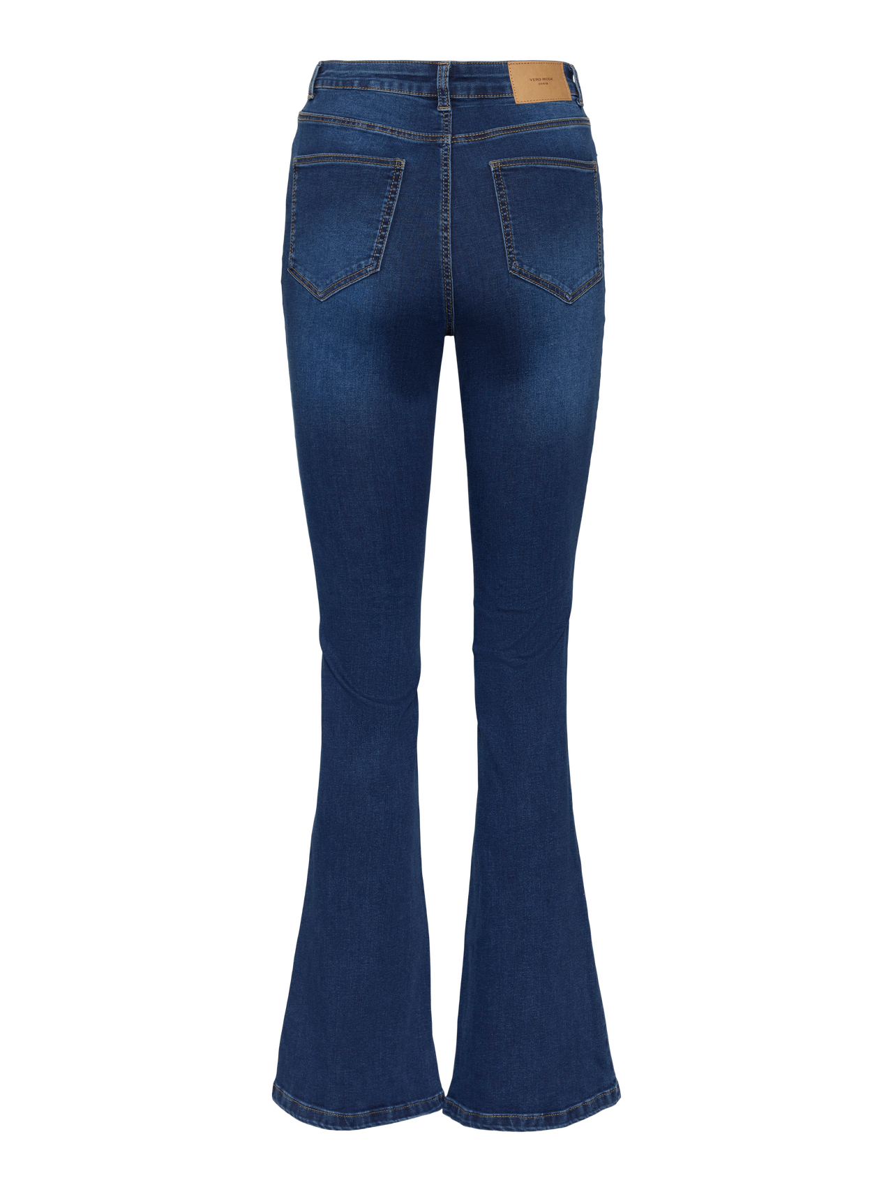 Vero Moda VMSIGA Hög midja Utsvängd passform Jeans -Dark Blue Denim - 10271301