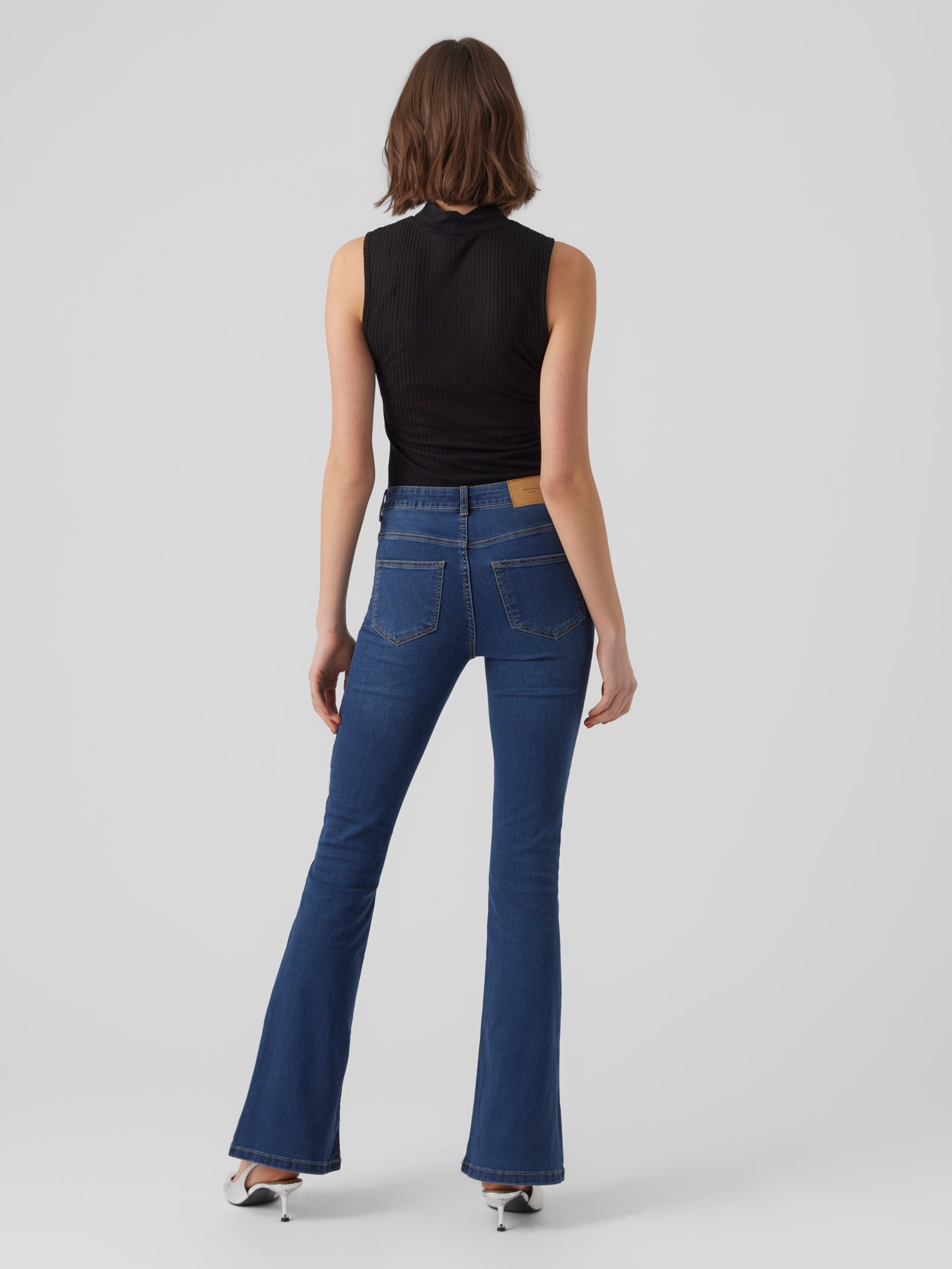 Vero Moda VMSIGA Flared Fit Jeans -Dark Blue Denim - 10271301