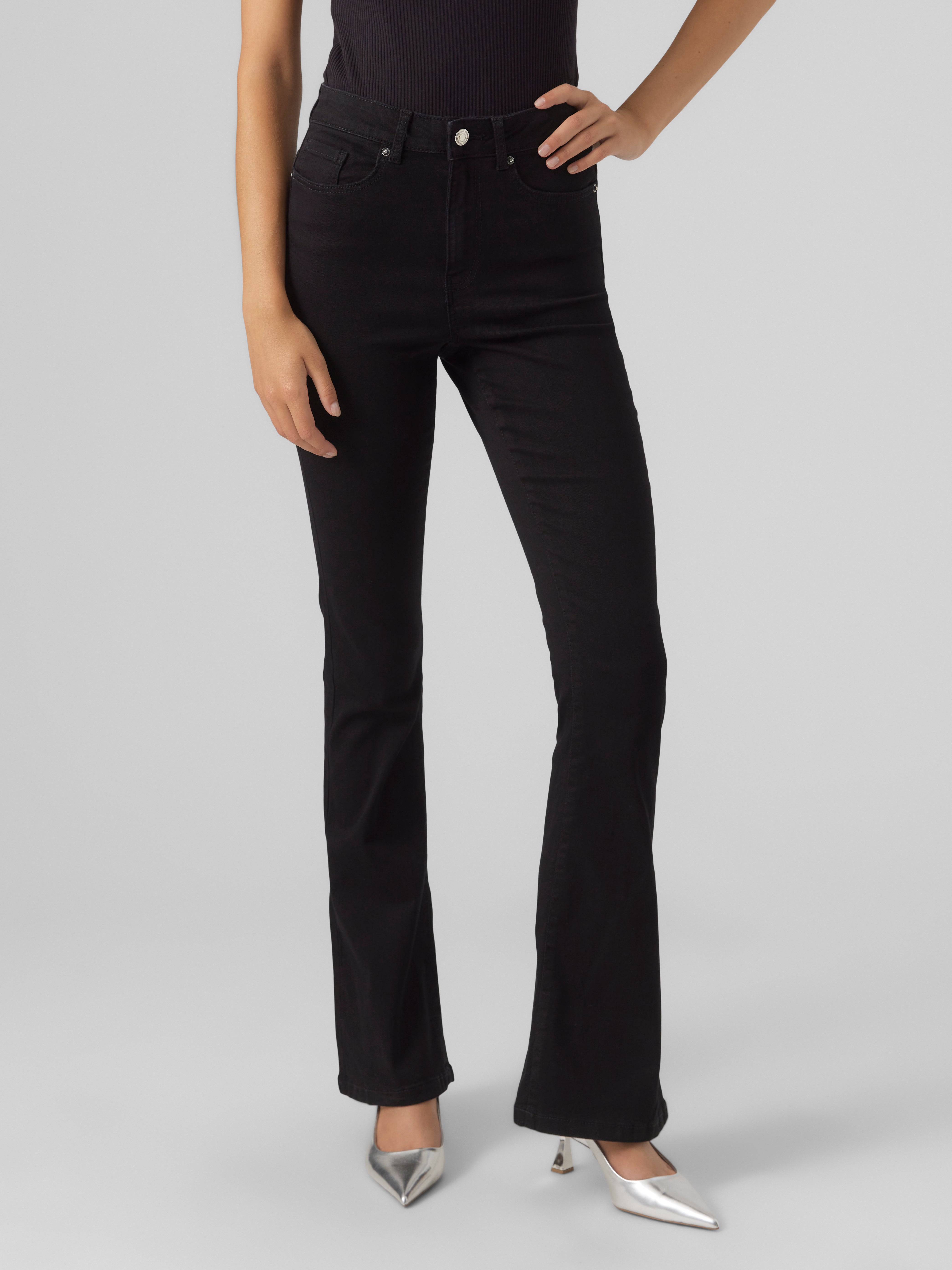 Flare Jeans voor vrouwen, vrouwen hoge taille stretch bell bottom jeans