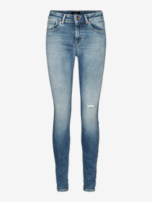Vero Moda VMLUX Mid Rise Slim Fit Jeans -Medium Blue Denim - 10271512