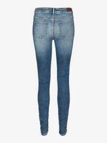 Vero Moda VMLUX Mid Rise Slim Fit Jeans -Medium Blue Denim - 10271512