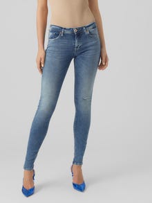 Vero Moda VMLUX Mid Rise Slim Fit Jeans -Medium Blue Denim - 10271512