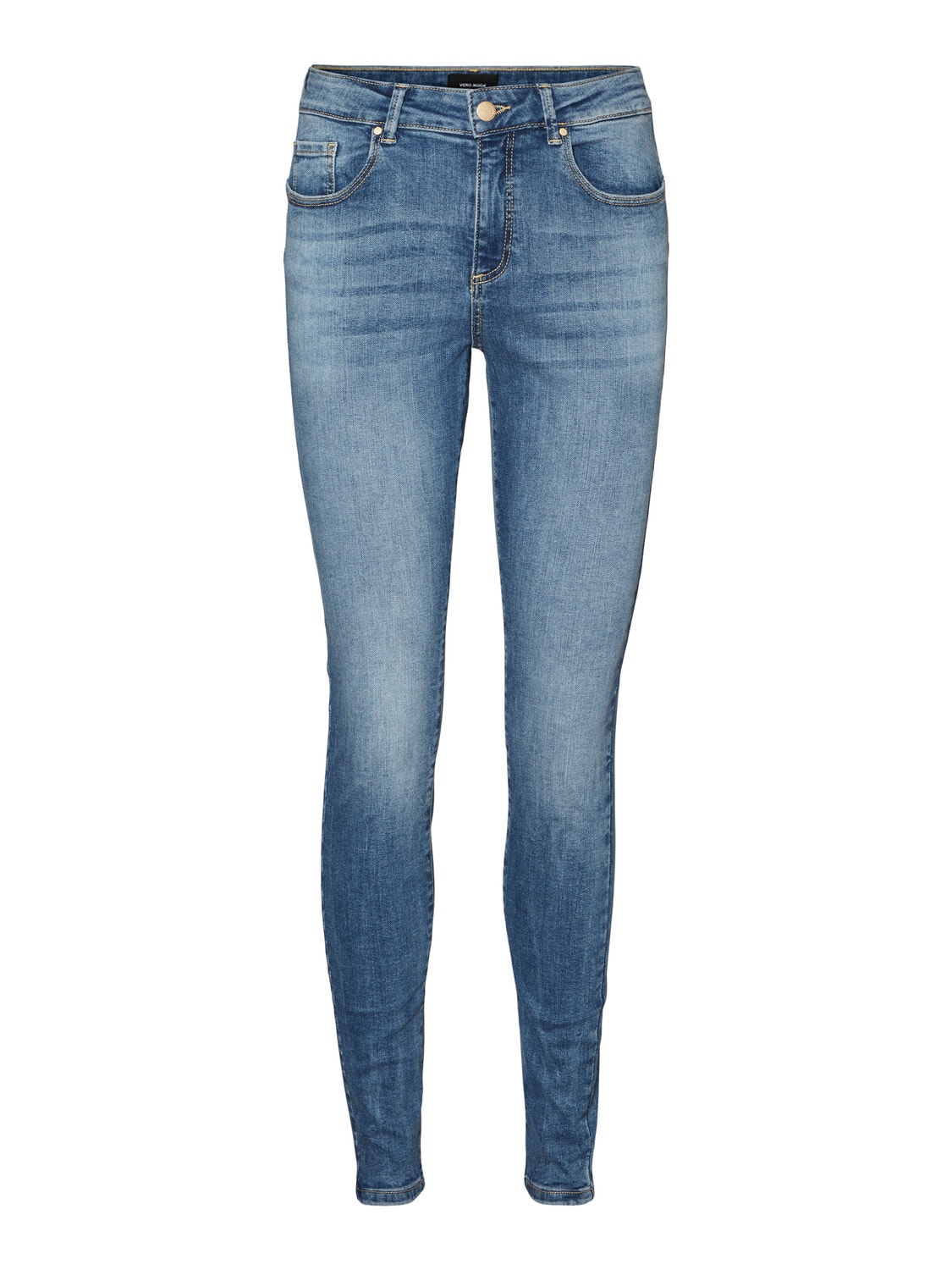 Vero Moda VMSEVEN Średni stan Krój slim Jeans -Medium Blue Denim - 10271889