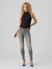 Vero Moda VMSEVEN Mid Rise Slim Fit Jeans -Medium Grey Denim - 10271908