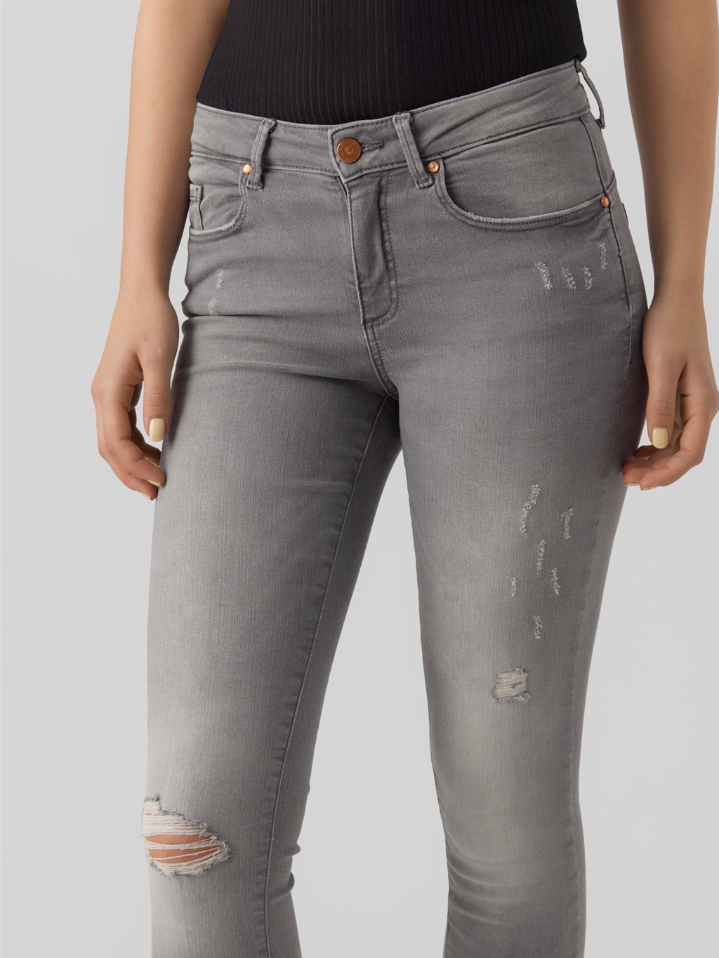 tv gids houder Slim Fit Jeans | Medium Grey | Vero Moda®