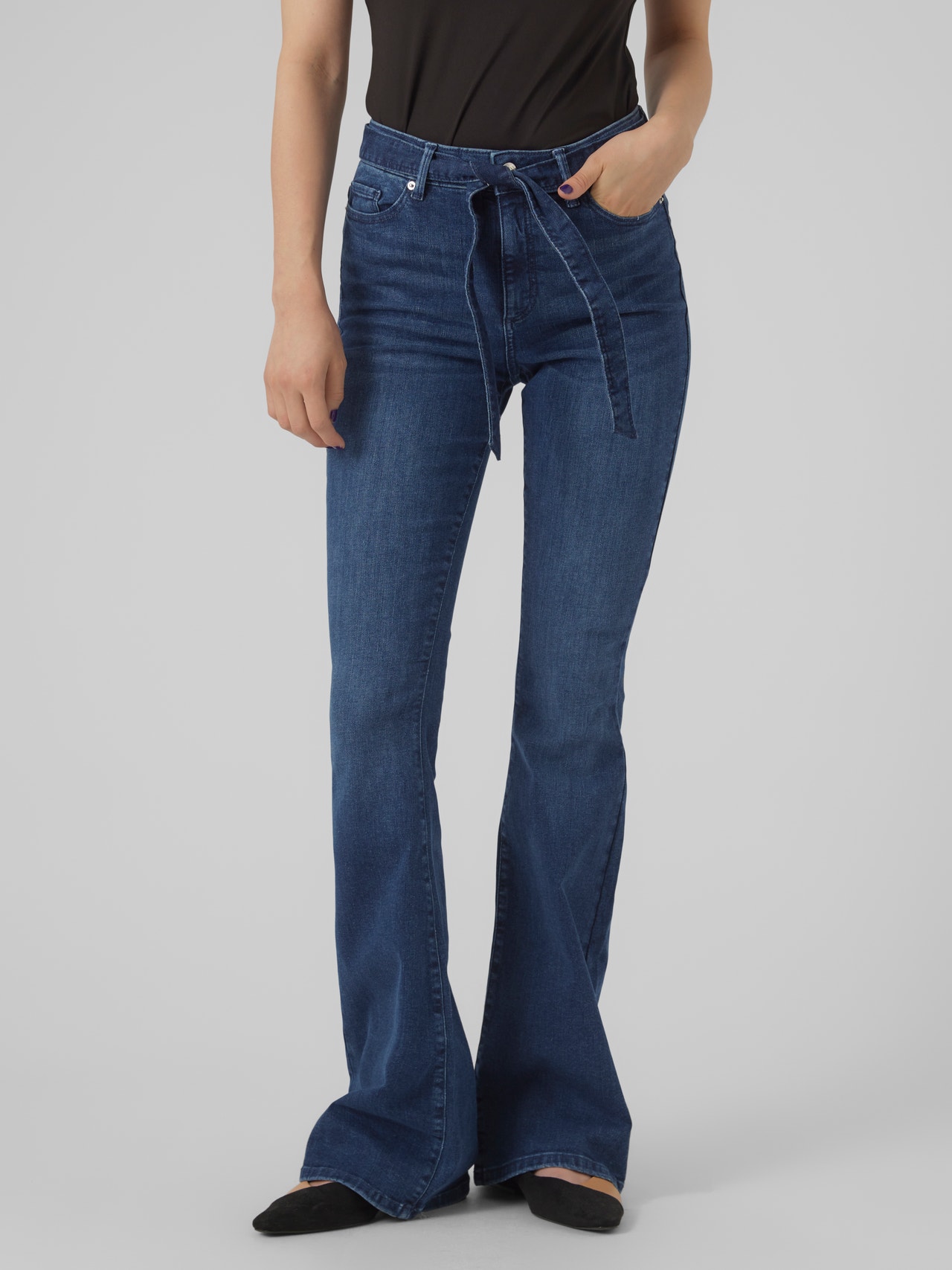 Vero Moda VMSIGA Utsvängd passform Jeans -Medium Blue Denim - 10271995