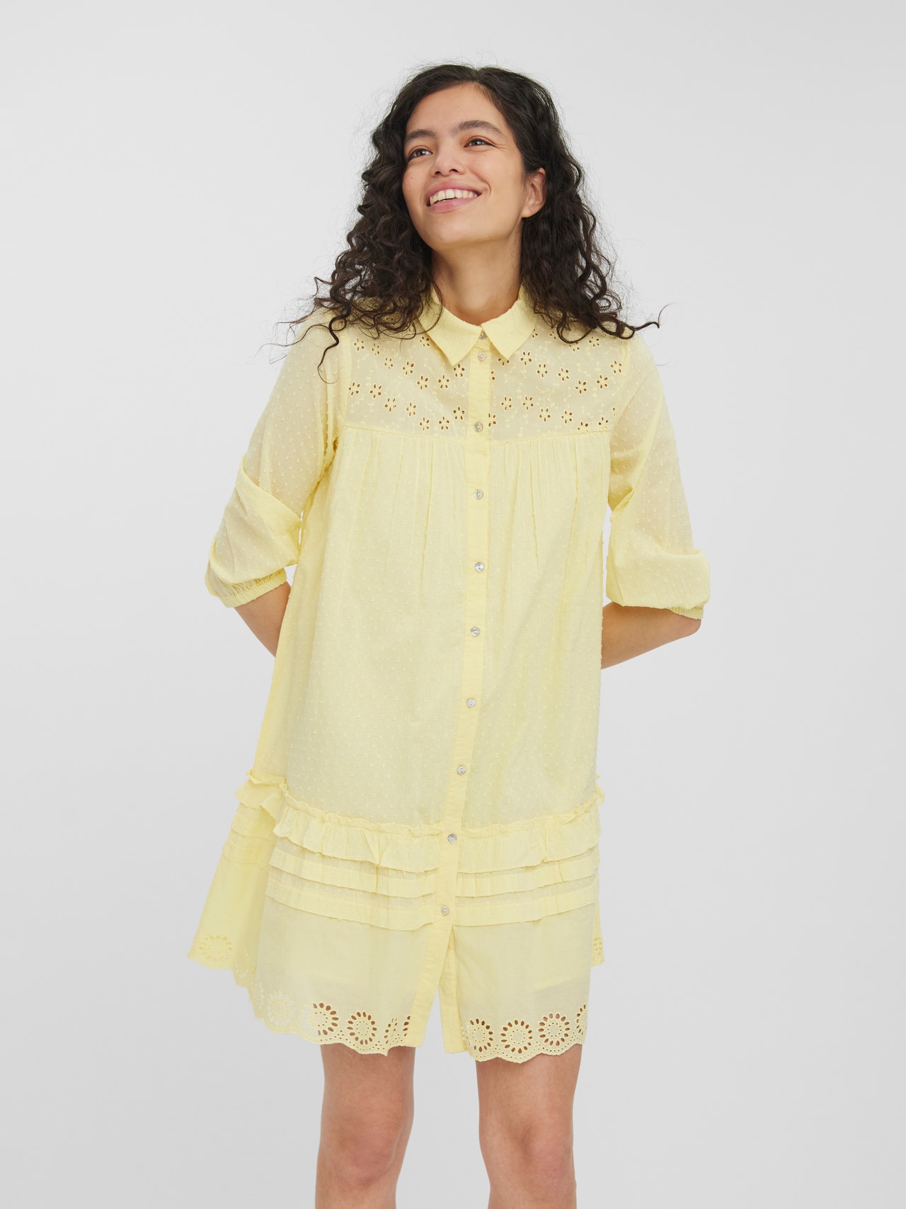 Vero Moda VMBELLA Kurzes Kleid -Lemon Meringue - 10272480