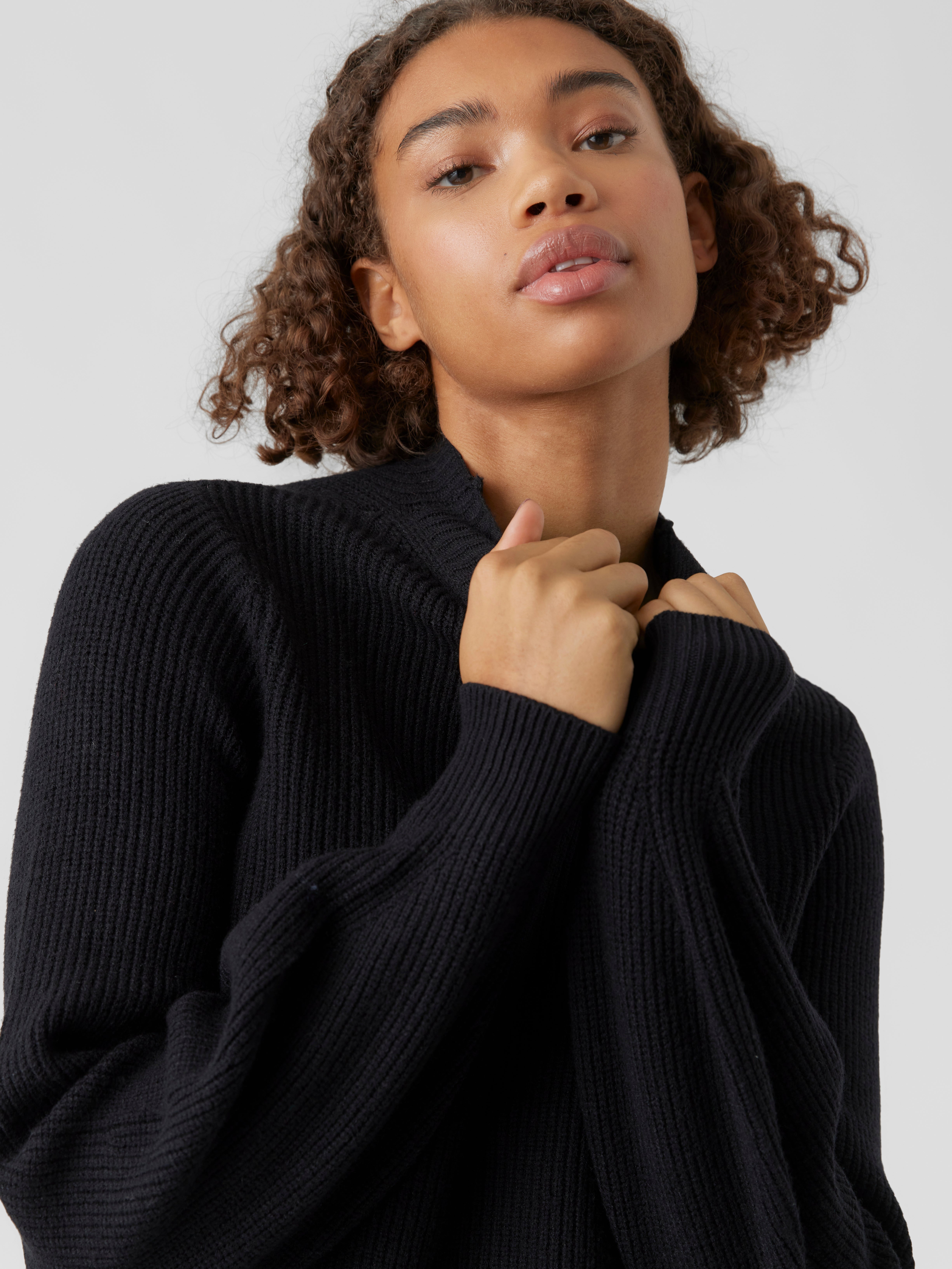 High neck Balloon sleeves Pullover 
