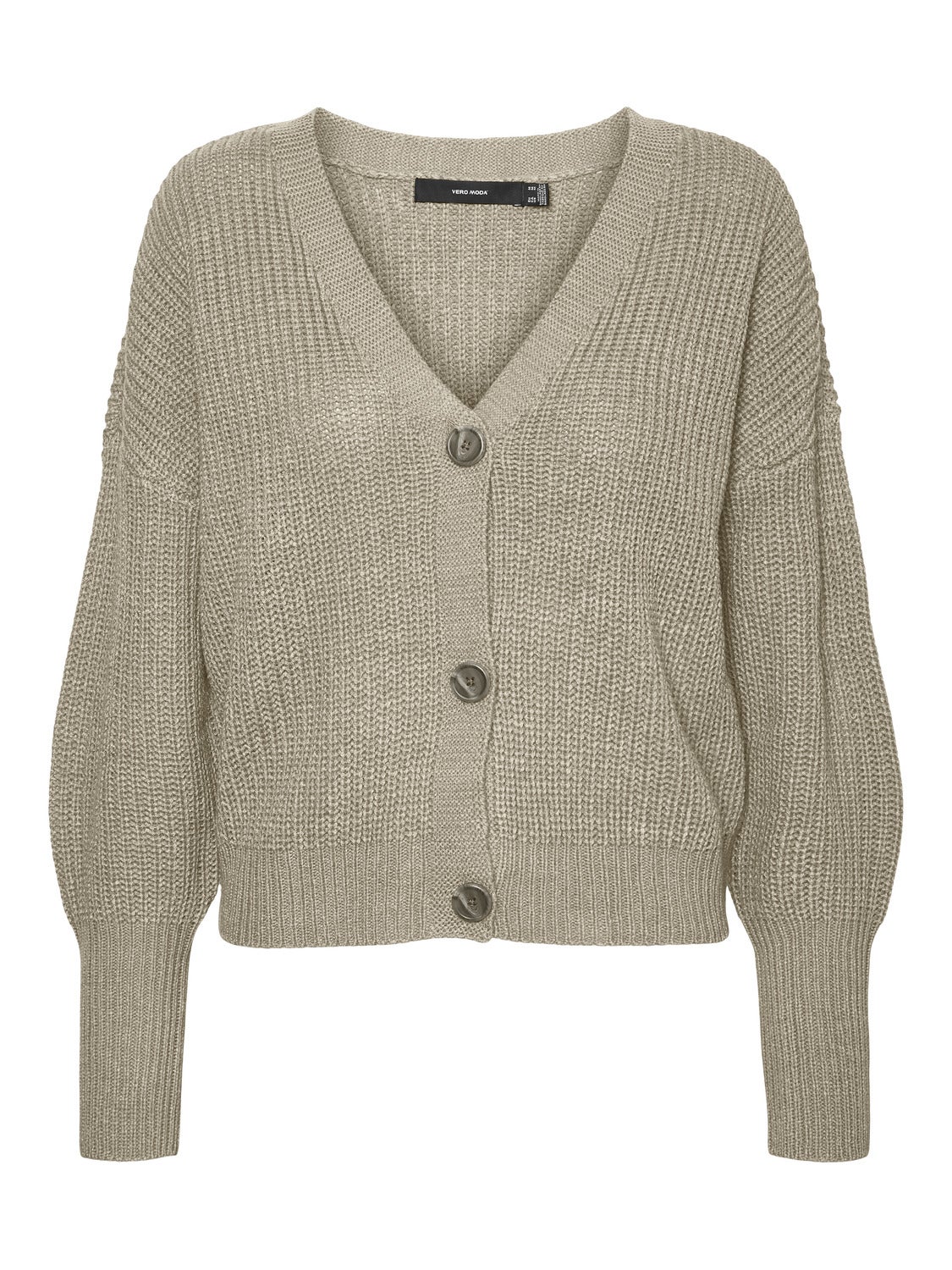 Vmdiana 2 4 Poloneck Cardigan Light Grey Melange