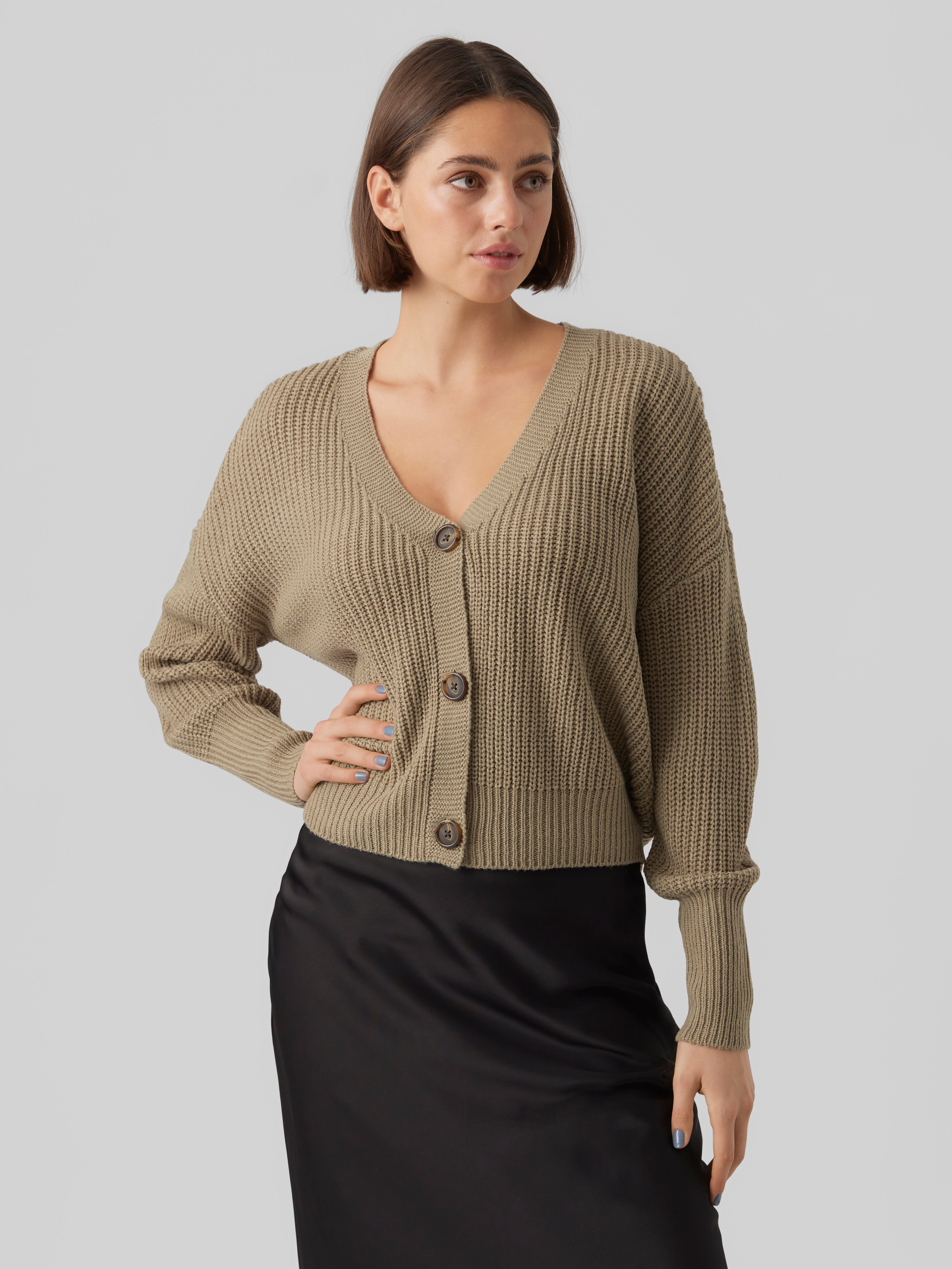 Cardigan Femme Bramble Lane En Mohair Gris - Taille M, Col V, Boutons, Style Années 90 - Très Bon état D'occasion