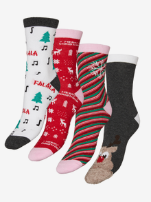Vero Moda VMELF 4-pack Socks -Dark Green Melange - 10274034