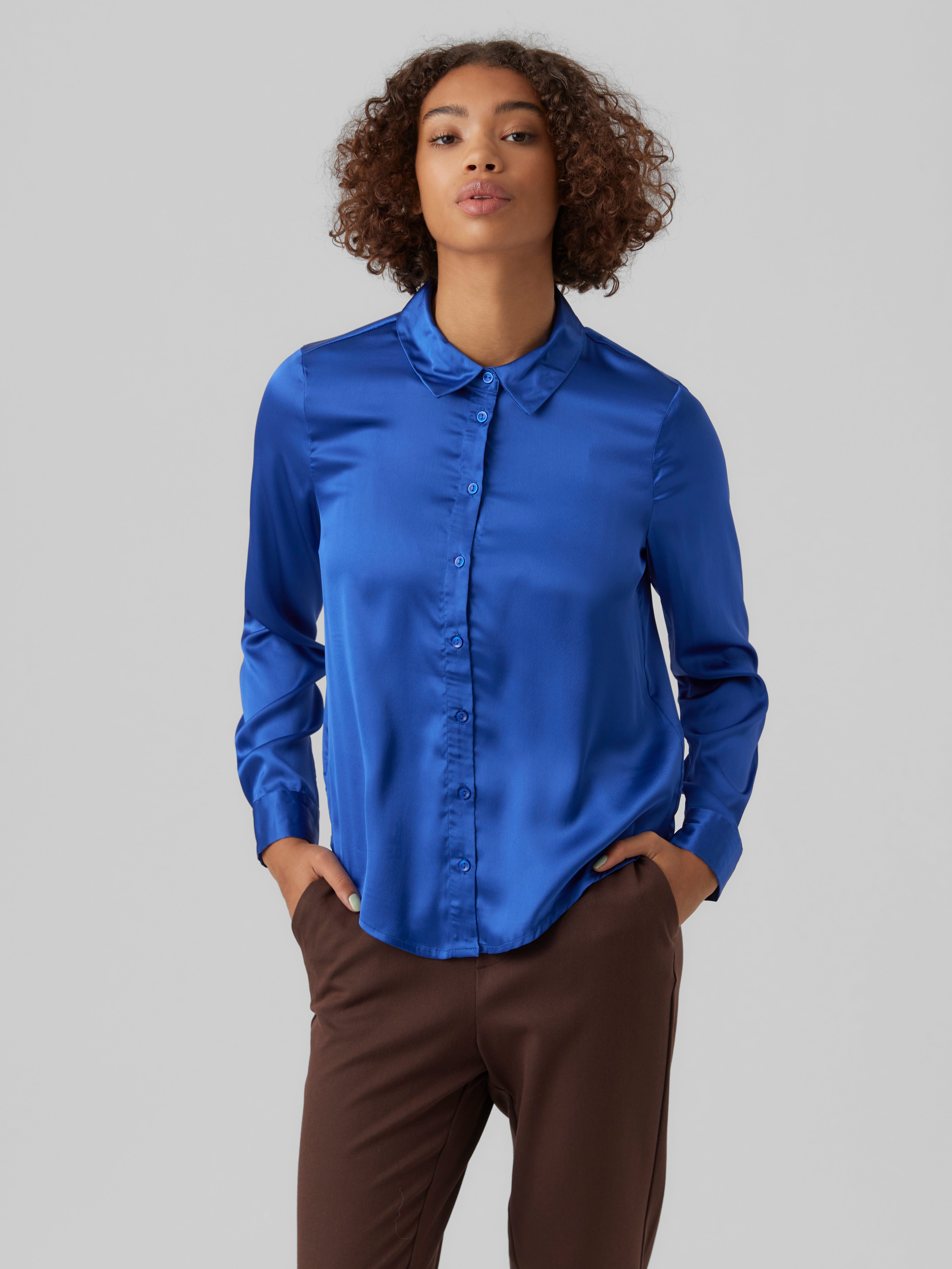 Mode Blouses Slip-over blouses Vero Moda Slip-over blouse blauw zakelijke stijl 