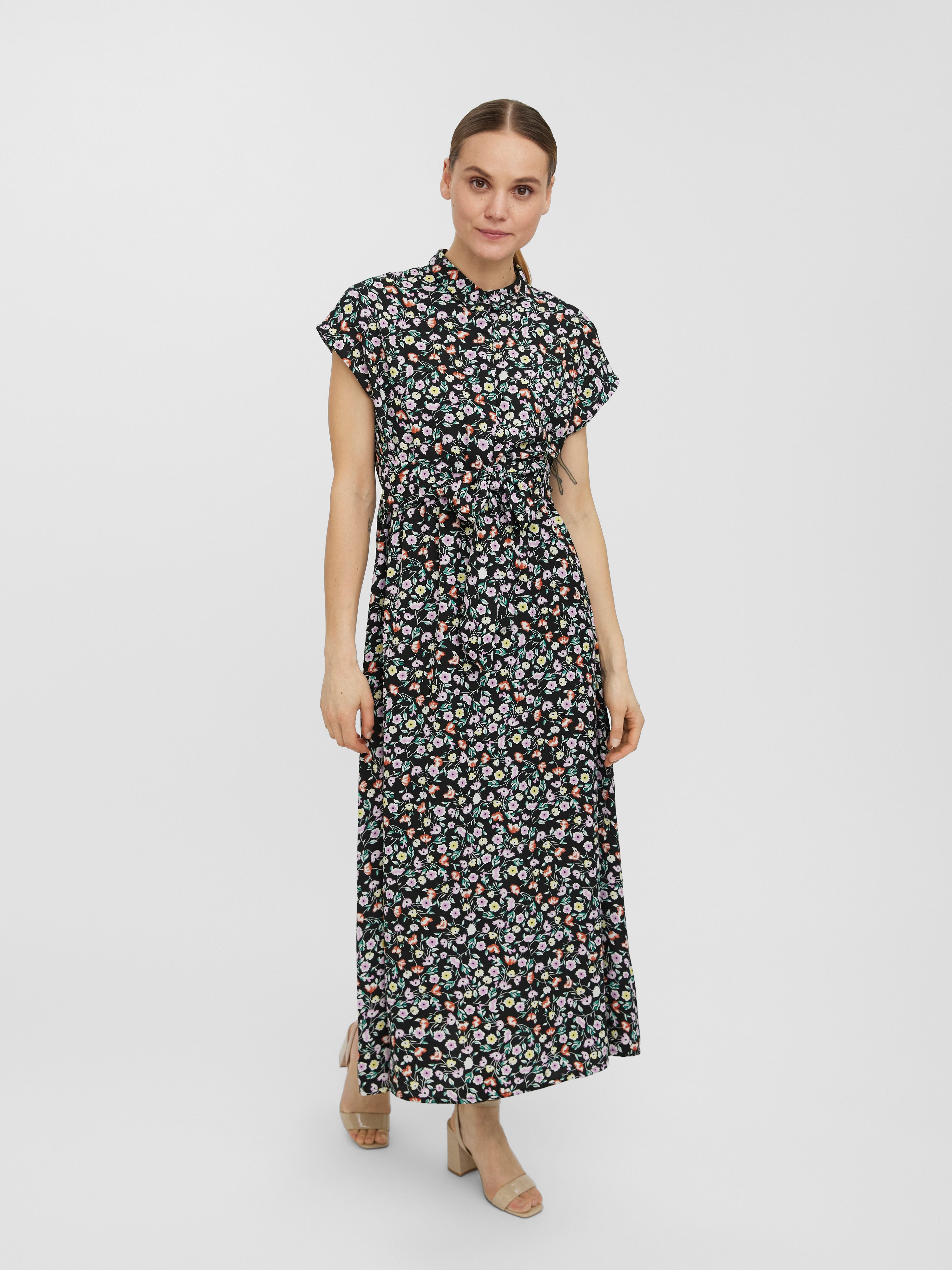 Mode Jurken Maxi-jurken Vero Moda Maxi-jurk lichtgrijs gestippeld casual uitstraling 