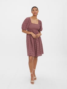 Vero Moda VMVIOLA Kort klänning -Rose Brown - 10274643
