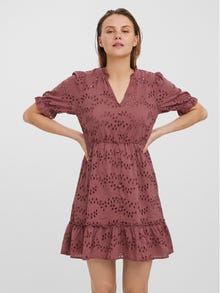 Vero Moda VMJULIA Kort klänning -Rose Brown - 10274646